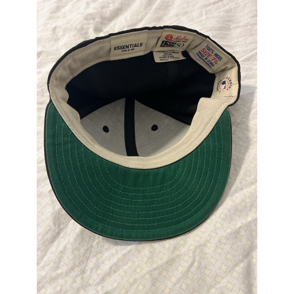 Fear Of God Essentials Hat Cap Fitted 7-1/4 Black Wool New Era MLB Baseball MLB - Picture 6 of 8